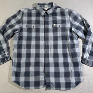 Carhartt Flannel Shacket Men's 2XLT Tall Over Shirt Long Sleeve Plaid Chore Work